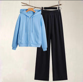 Sky blue zipper and black flapper Winter (track suit)